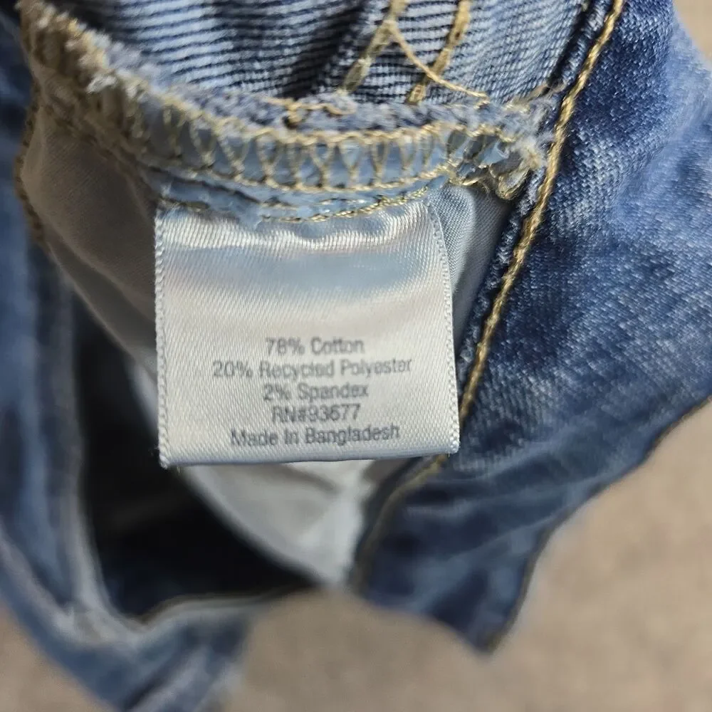 St. John's Bay Denim Bermuda Shorts Women's Size 12 Medium Wash Blue Stretch